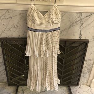 Self Portrait Tiered Striped Crepe Midi Dress